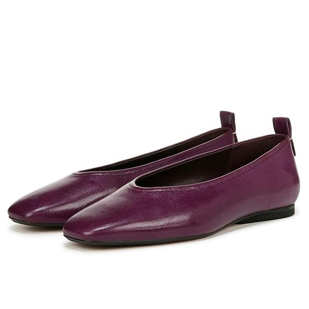 Naturalizer Womens Carla Ballet Flats Size 9 WIDE EU 40 Plum Purple Leather NIB